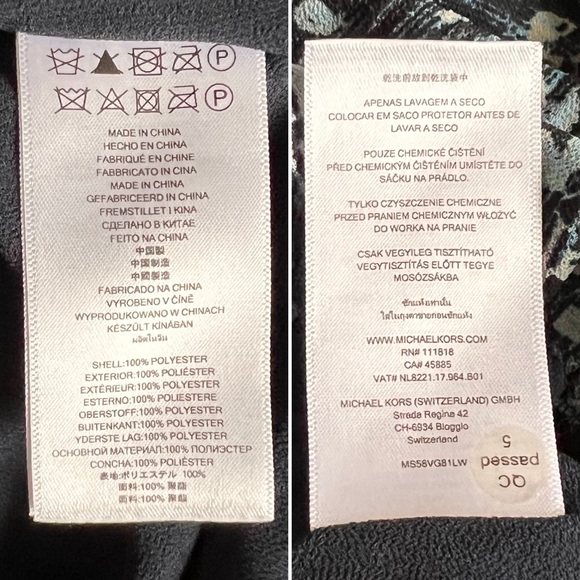 Michael Michael Kors Floral Long Sleeve Mini Dress in Blue • M - Picture 9 of 9